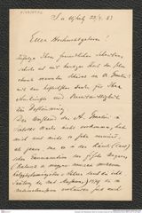 Nachlass Franz Steindachner, Brief von Cornelius Chyzer an Franz Steindachner (23.04.1883), Inv.Nr. 81.02, Seite 1
